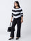 Gia Black Striped Knitted Top