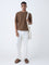ETA Brown Knit-Textured Relaxed-Fit Cotton T-Shirt