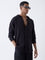 ETA Black Crinkle-Textured Relaxed-Fit Cotton Shirt
