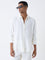 ETA White Crinkle-Textured Relaxed-Fit Cotton Shirt