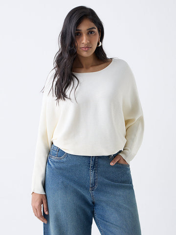 Gia Off-White Ribbed Sweater