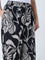 Diza Black Foliage Pattern Ethnic Pants