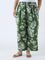 Diza Green Floral Design Ethnic Pants