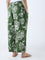 Diza Green Floral Design Ethnic Pants