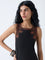 Bombay Paisley Black Embroidered Cotton-Blend Shift Dress