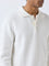 Ascot Off-White Relaxed-Fit Cotton Polo Sweater