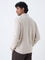 Ascot Beige Ribbed-Textured Relaxed-Fit Sweater