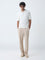 Ascot White Textured Relaxed-Fit Cotton-Blend Polo T-Shirt