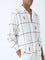 ETA White Checks Detailed Relaxed-Fit Cotton Shirt