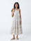 Bombay Paisley Off-White Cotton Tiered Dress with Jacket