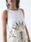 Bombay Paisley White Foliage Cotton-Blend Shift Dress