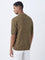 ETA Taupe Knit-Textured Relaxed-Fit Cotton Polo T-Shirt