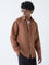 Ascot Rust Solid Relaxed-Fit Linen Shirt
