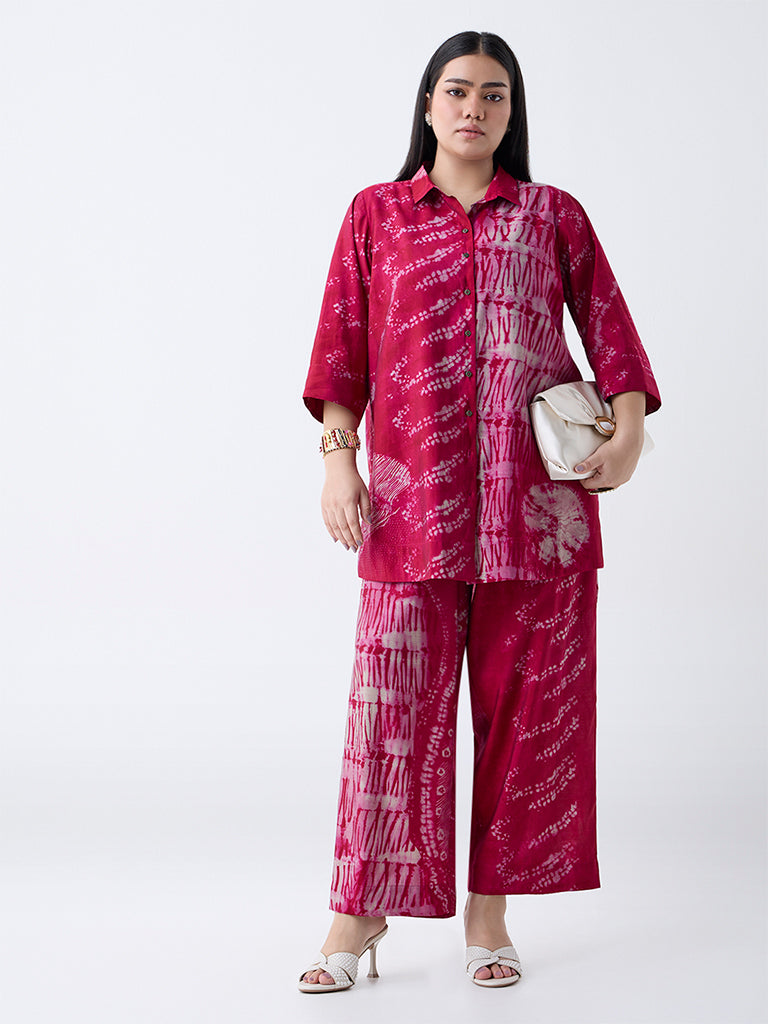 Diza Magenta Abstract Pattern Tunic