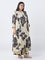 Diza Off-White Floral Printed A-Line Kurta