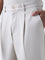 Ascot White Mid-Rise Relaxed-Fit Cotton-Blend Trousers