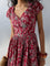 Bombay Paisley Red Floral Pattern Cotton A-Line Dress