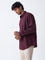 Ascot Wine Striped Relaxed-Fit Linen Shirt