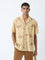 ETA Beige Floral Embroidered Relaxed-Fit Cotton Shirt