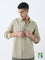 ETA Beige Embroidered Relaxed-Fit Cotton Shirt