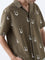 ETA Olive Embroidered Relaxed-Fit Cotton-Blend Shirt