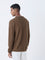 ETA Dark Brown Relaxed-Fit Cotton Sweater