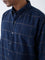 Ascot Navy Check Relaxed-Fit Cotton Shirt