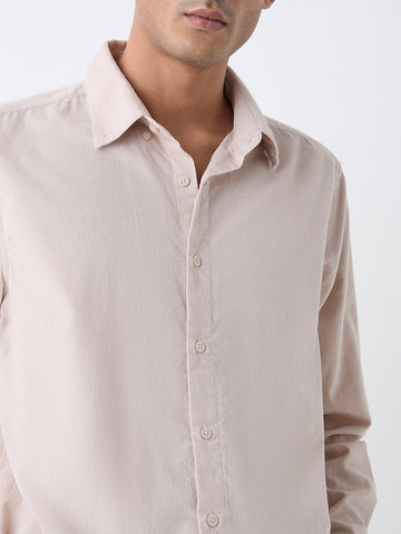 Ascot Beige Relaxed-Fit Corduroy Shirt