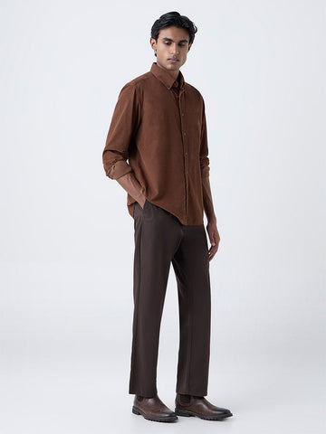 Ascot Tan Relaxed-Fit Cotton Shirt