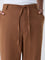 ETA Brown Solid Relaxed-Fit Mid-Rise Cotton-Blend Chinos