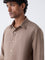 Ascot Taupe Solid Relaxed-Fit Linen Shirt