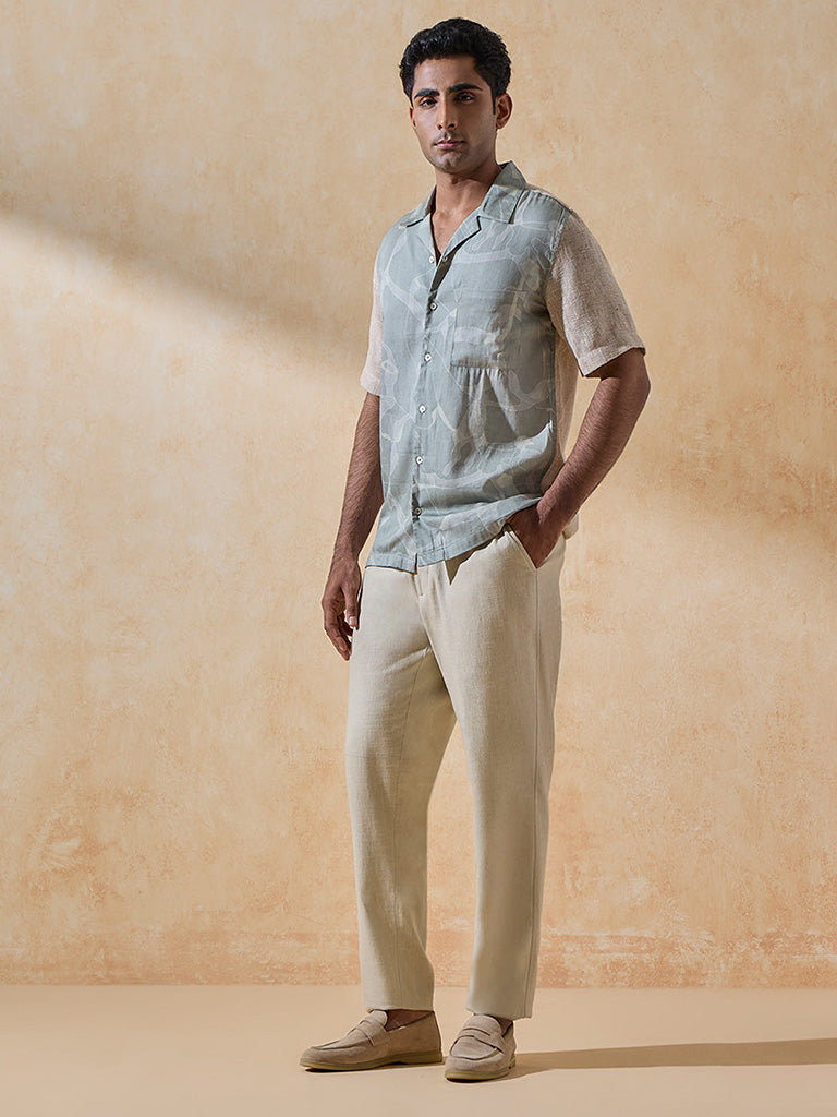 Colorblocked Green Shirt