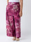 Diza Plum Floral Printed Palazzos