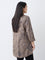 Diza Taupe Foliage Printed Tunic