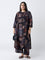 Diza Black Printed A-Line Kurta