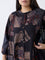 Diza Black Printed A-Line Kurta