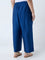 Diza Blue Solid Pants