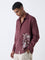 ETA Wine Embroidered Relaxed-Fit Corduroy Shirt