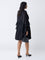 Gia Black Solid Balloon Dress