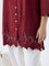 Diza Red Floral Lace Detailed Cotton Tunic