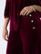 Gia Maroon High-Rise Velvet Pants