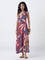 Bombay Paisley Red Foliage Pattern One-Shoulder Dress