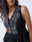 Bombay Paisley Black Embroidered Cotton Peplum Top