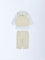 HOP Baby Beige Solid Cotton Shirt, Waistcoat, Pants and Bow Set