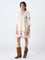 Bombay Paisley Off-White Cotton-Blend A-Line Dress