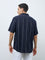 Ascot Navy Stripe Printed Relaxed-Fit Shirt