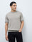 Ascot Light Taupe Textured Relaxed-Fit Cotton T-Shirt