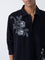 ETA Black Embroidered Relaxed-Fit Cotton Shirt