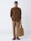 ETA Brown Solid Relaxed-Fit Cotton Shirt