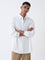 ETA White Solid Relaxed-Fit Cotton Shirt
